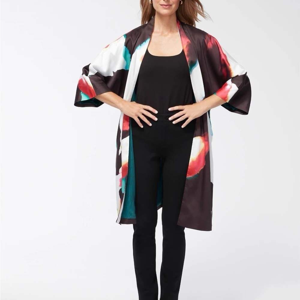 Chico's Blue and Red kimono - Picture 2 of 8
